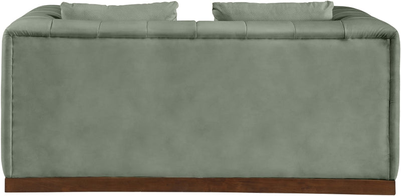 Mallina 67" Vegan Leather Upholstered Upholstered Loveseat in Green - 44098Green-L