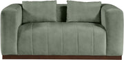 Mallina 67" Vegan Leather Upholstered Upholstered Loveseat in Green - 44098Green-L