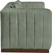 Mallina 67" Vegan Leather Upholstered Upholstered Loveseat in Green - 44098Green-L