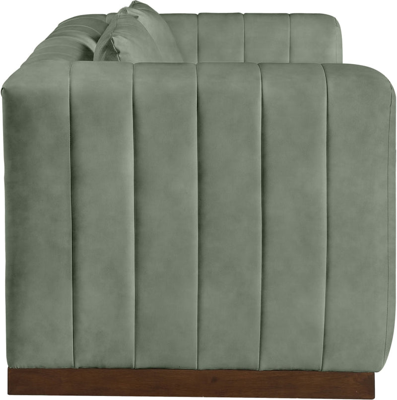 Mallina 67" Vegan Leather Upholstered Upholstered Loveseat in Green - 44098Green-L