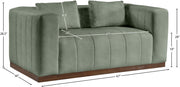 Mallina 67" Vegan Leather Upholstered Upholstered Loveseat in Green - 44098Green-L