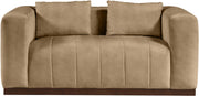 Mallina 67" Vegan Leather Upholstered Upholstered Loveseat in Natural - 44098Tan-L