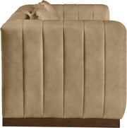 Mallina 67" Vegan Leather Upholstered Upholstered Loveseat in Natural - 44098Tan-L