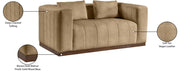 Mallina 67" Vegan Leather Upholstered Upholstered Loveseat in Natural - 44098Tan-L