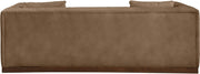 Mallina 90.5" Vegan Leather Upholstered Upholstered Sofa in Brown - 44098Brown-S
