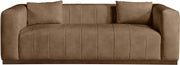 Mallina 90.5" Vegan Leather Upholstered Upholstered Sofa in Brown - 44098Brown-S