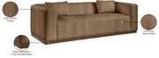 Mallina 90.5" Vegan Leather Upholstered Upholstered Sofa in Brown - 44098Brown-S
