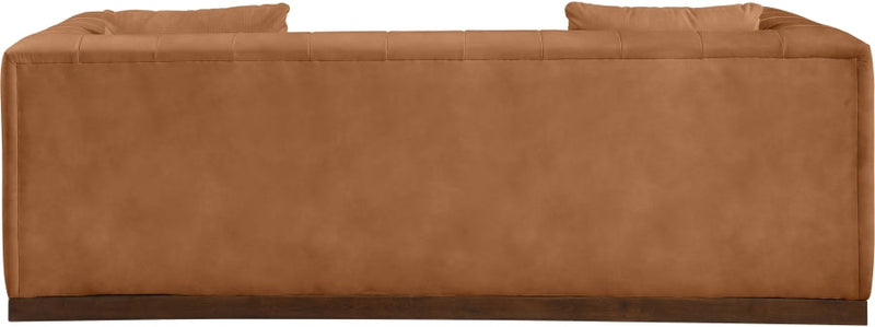 Mallina 90.5" Vegan Leather Upholstered Upholstered Sofa in Cognac - 44098Cognac-S