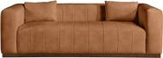 Mallina 90.5" Vegan Leather Upholstered Upholstered Sofa in Cognac - 44098Cognac-S