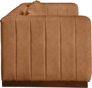 Mallina 90.5" Vegan Leather Upholstered Upholstered Sofa in Cognac - 44098Cognac-S
