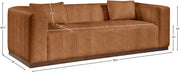 Mallina 90.5" Vegan Leather Upholstered Upholstered Sofa in Cognac - 44098Cognac-S