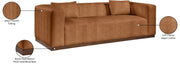 Mallina 90.5" Vegan Leather Upholstered Upholstered Sofa in Cognac - 44098Cognac-S