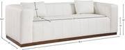 Mallina 90.5" Vegan Leather Upholstered Upholstered Sofa in Cream - 44098Cream-S