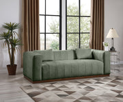 Mallina 90.5" Vegan Leather Upholstered Upholstered Sofa in Green - 44098Green-S