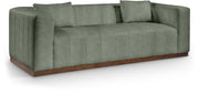 Mallina 90.5" Vegan Leather Upholstered Upholstered Sofa in Green - 44098Green-S