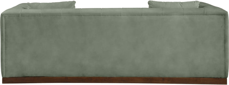 Mallina 90.5" Vegan Leather Upholstered Upholstered Sofa in Green - 44098Green-S