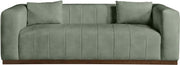 Mallina 90.5" Vegan Leather Upholstered Upholstered Sofa in Green - 44098Green-S