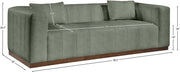 Mallina 90.5" Vegan Leather Upholstered Upholstered Sofa in Green - 44098Green-S