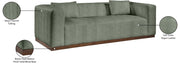 Mallina 90.5" Vegan Leather Upholstered Upholstered Sofa in Green - 44098Green-S