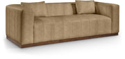 Mallina 90.5" Vegan Leather Upholstered Upholstered Sofa in Natural - 44098Tan-S