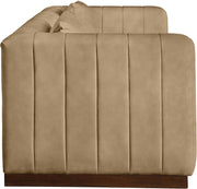Mallina 90.5" Vegan Leather Upholstered Upholstered Sofa in Natural - 44098Tan-S