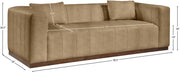 Mallina 90.5" Vegan Leather Upholstered Upholstered Sofa in Natural - 44098Tan-S