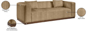 Mallina 90.5" Vegan Leather Upholstered Upholstered Sofa in Natural - 44098Tan-S