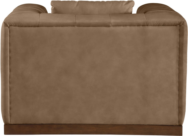 Mallina Vegan Leather Upholstered Accent Chair in Brown - 44098Brown-C