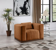 Mallina Vegan Leather Upholstered Accent Chair in Cognac - 44098Cognac-C
