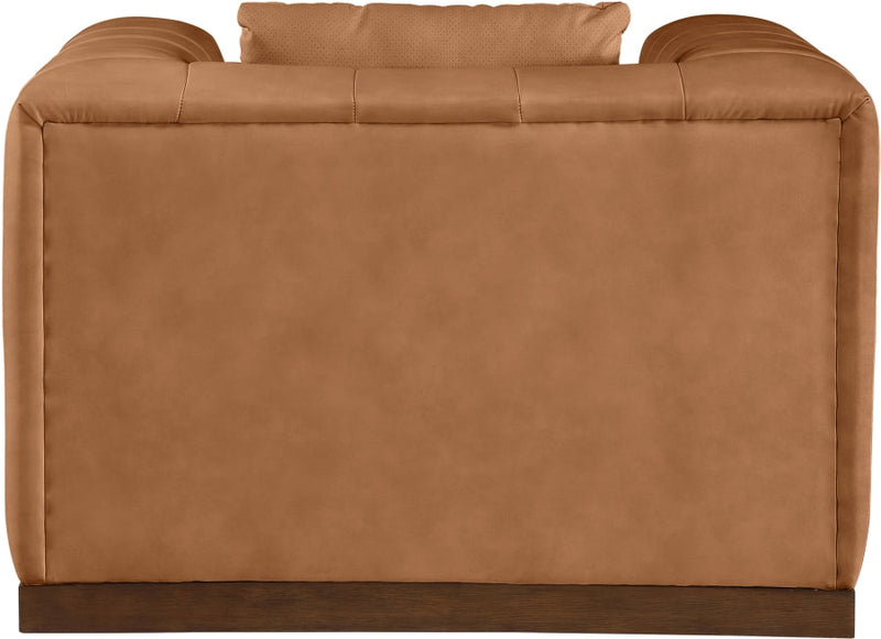 Mallina Vegan Leather Upholstered Accent Chair in Cognac - 44098Cognac-C