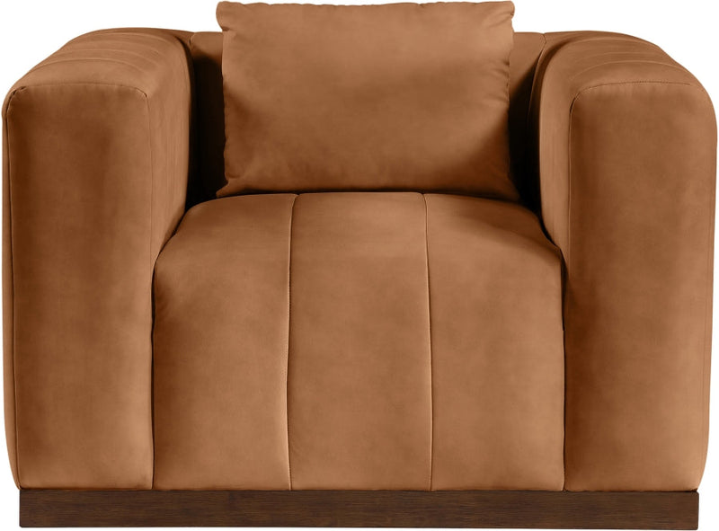 Mallina Vegan Leather Upholstered Accent Chair in Cognac - 44098Cognac-C