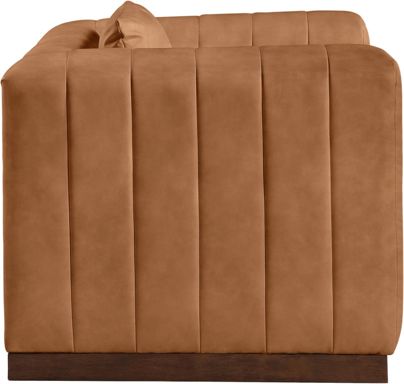 Mallina Vegan Leather Upholstered Accent Chair in Cognac - 44098Cognac-C