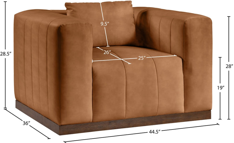 Mallina Vegan Leather Upholstered Accent Chair in Cognac - 44098Cognac-C