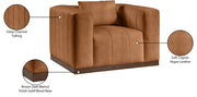 Mallina Vegan Leather Upholstered Accent Chair in Cognac - 44098Cognac-C