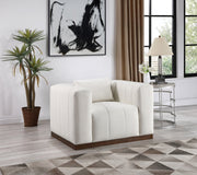 Mallina Vegan Leather Upholstered Accent Chair in Cream - 44098Cream-C