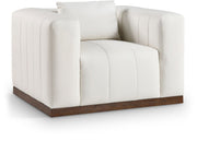 Mallina Vegan Leather Upholstered Accent Chair in Cream - 44098Cream-C