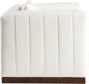 Mallina Vegan Leather Upholstered Accent Chair in Cream - 44098Cream-C