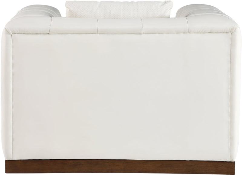 Mallina Vegan Leather Upholstered Accent Chair in Cream - 44098Cream-C