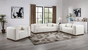 Mallina Vegan Leather Upholstered Accent Chair in Cream - 44098Cream-C