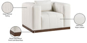 Mallina Vegan Leather Upholstered Accent Chair in Cream - 44098Cream-C