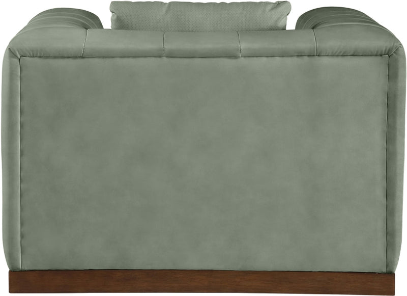 Mallina Vegan Leather Upholstered Accent Chair in Green - 44098Green-C