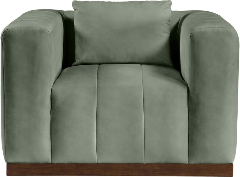 Mallina Vegan Leather Upholstered Accent Chair in Green - 44098Green-C