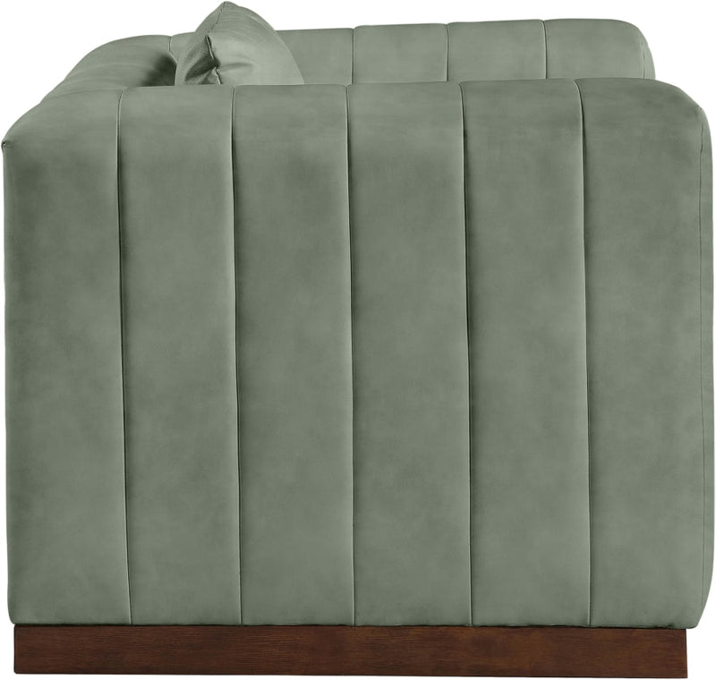 Mallina Vegan Leather Upholstered Accent Chair in Green - 44098Green-C
