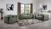 Mallina Vegan Leather Upholstered Accent Chair in Green - 44098Green-C