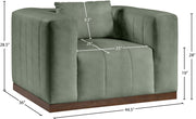 Mallina Vegan Leather Upholstered Accent Chair in Green - 44098Green-C