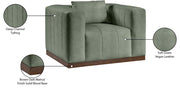 Mallina Vegan Leather Upholstered Accent Chair in Green - 44098Green-C