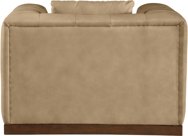 Mallina Vegan Leather Upholstered Accent Chair in Natural - 44098Tan-C