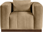 Mallina Vegan Leather Upholstered Accent Chair in Natural - 44098Tan-C