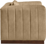 Mallina Vegan Leather Upholstered Accent Chair in Natural - 44098Tan-C