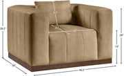 Mallina Vegan Leather Upholstered Accent Chair in Natural - 44098Tan-C